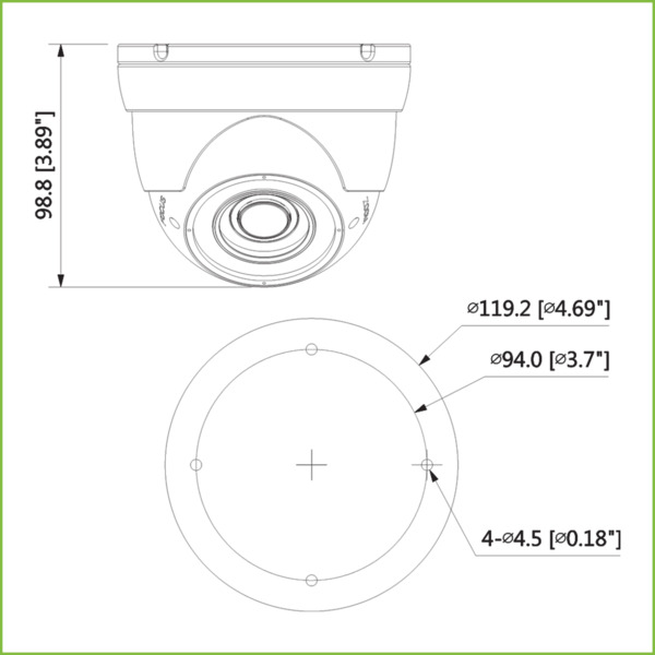 Dahua HAC-HDW1100R-VF MiniDomo HDCVI 1M 720P DN ICR IR30m 0Lux 2.7-12mm VF IP67 (1)