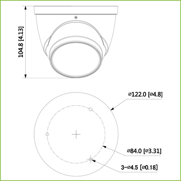 Dahua HAC-HDW1231T-Z-A MiniDomo HDCVI 4EN1 2M 1080P DN ICR WDR Starlight IR60m 2.7-12mm VFM IP67 MIC (2)