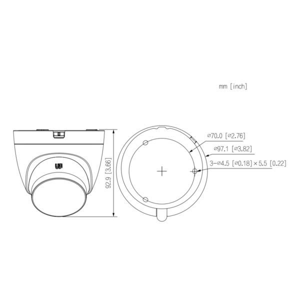 Dahua HAC-HDW1239TLQ-LED MiniDomo HDCVI 4EN1 2M 1080P FULL COLOR 2.0 WDR Starlight LED20m 2.8mm IP67 Quick-to-install (1)