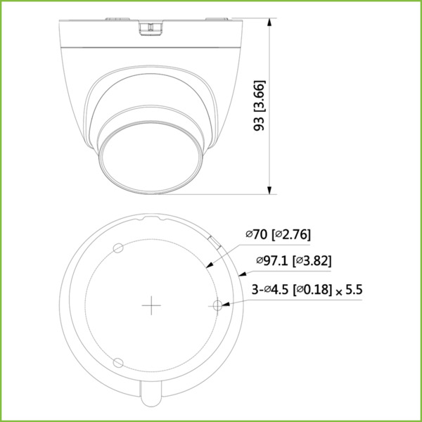 Dahua HAC-HDW1500TRQ-0280B MiniDomo HDCVI 4EN1 5M DN ICR IR25m 2.8mm IP50 Quick-to-install (2)