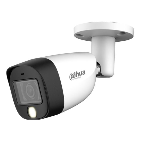 Dahua HAC-HFW1200CM-IL-A-0280B-S6 Tubular HDCVI 4EN1 2M dWDR Iluminación Dual LED20m/IR20m 2.8mm IP67 MIC
