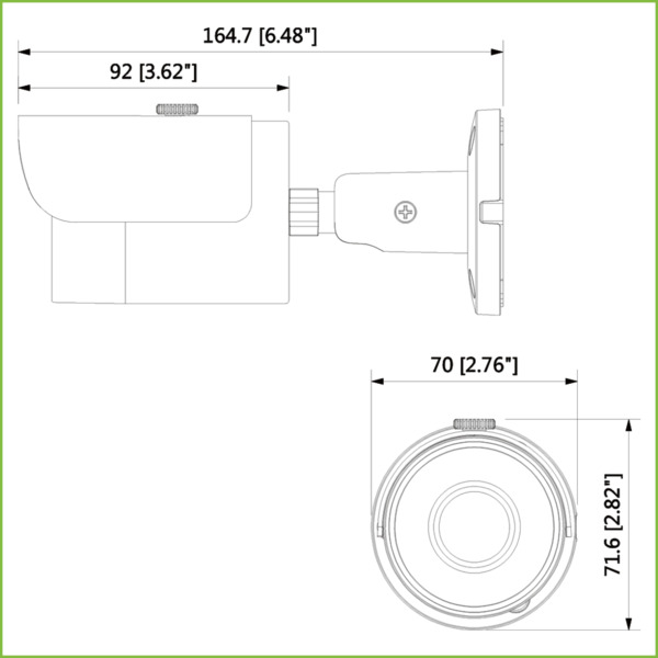 Dahua HAC-HFW1200S Tubular HDCVI 2M 1080P DN ICR IR30m 0Lux 3.6mm IP67 (1)