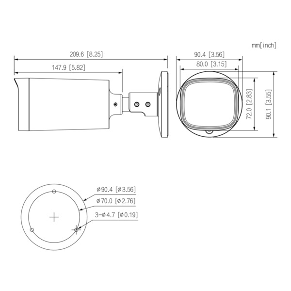 Dahua HAC-HFW1231R-Z-A Tubular HDCVI 4EN1 2M 1080P DN WDR IR80m Starlight 2.7-12 VFM IP67 MIC (2)