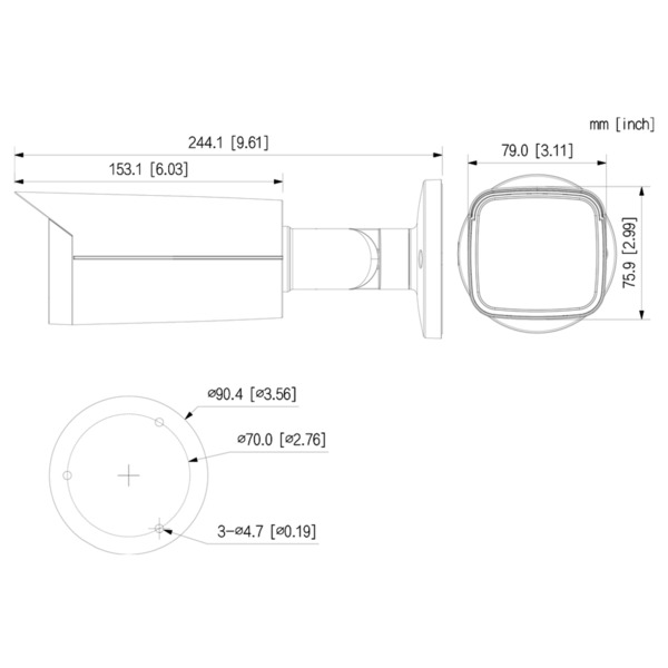 Dahua HAC-HFW1239TU-Z-A-LED-S3 Tubular HDCVI 4EN1 2M 1080P FULL COLOR WDR Starlight LED60m 2.7-13.5 VFM IP67 AUDIO MIC (1)