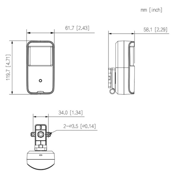 Dahua HAC-HUM3200A-0280B-S5 Cámara Oculta en PIR HDCVI 2M 1080P 0.01Lux@F2.0 2.8mm IR10m (2)