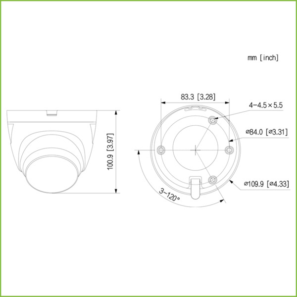 Dahua HAC-ME1500EQ-LS-0280B Domo HDCVI 5M dWDR LED30m 2.8mm IP67 PIR Disuasión activa Quick-to-install (2)