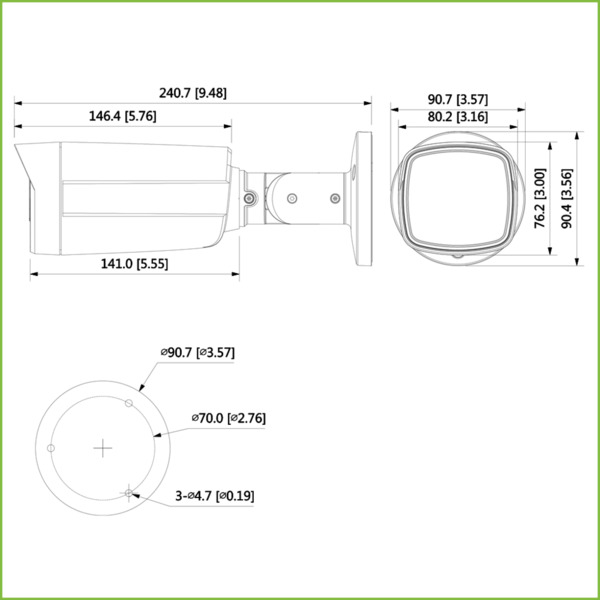 Dahua HAC-ME1509TH-PV Tubular HDCVI TiOC 4EN1 5M DWDR Iluminación 40m 3.6mm IP67 (3)