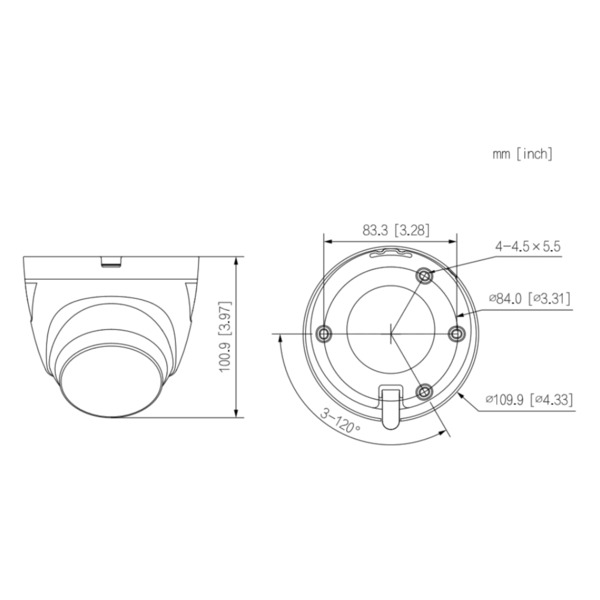 Dahua HAC-ME1800TQ-PV-0280B Domo HDCVI 4EN1 4K dWDR IR60m 2.8mm IP67 Disuasión activa Quick-to-install (1)