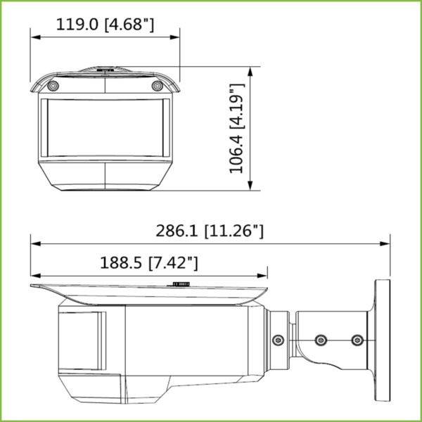 Dahua HAC-PFW3601-A180 Tubular HDCVI 6M(3x2M) DN SMART WDR Starlight IR20m 180º IP67 IK10 Audio Alarma (1)
