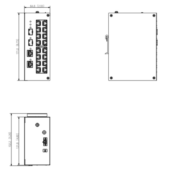 Dahua HS3220-16GT-190 Switch Hardened PoE 16 puertos Gigabit (2RJ45+2SFP) Uplink Gigabit 190W No_Manejable Layer2 (1)