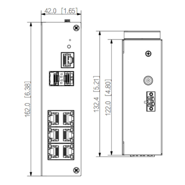 Dahua HS4208-4GT-90 Switch Hardened PoE 4 puertos Gigabit +2RJ45 Gigabit +2SFP Gigabit 90W Gestionable Layer2 (1)