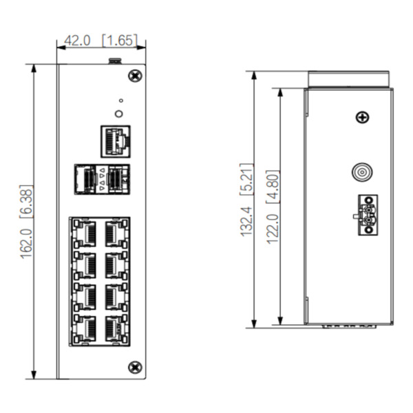 Dahua HS4210-8GT-110 Switch Hardened PoE 8 puertos Gigabit +2SFP Gigabit 110W Manejable Layer2 (1)
