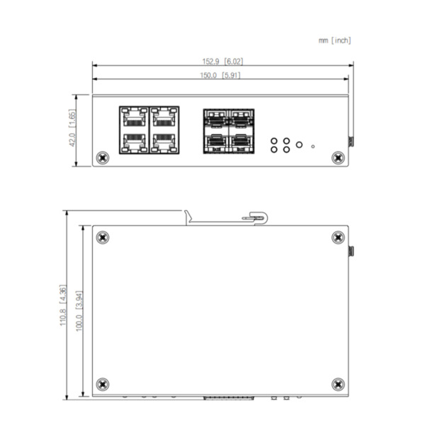 Dahua HS4408-4ET-60 Switch Hardened PoE 4 puertos 10/100 +4SFP Gigabit 60W Manejable Layer2 (3)