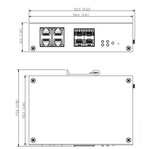 Dahua HS4408-4ET-96 Switch Hardened PoE 4 puertos 10/100 +4SFP Gigabit 96W Manejable Layer2 (3)