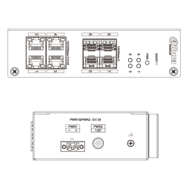 Dahua HS4408-4ET-96 Switch Hardened PoE 4 puertos 10/100 +4SFP Gigabit 96W Manejable Layer2 (4)