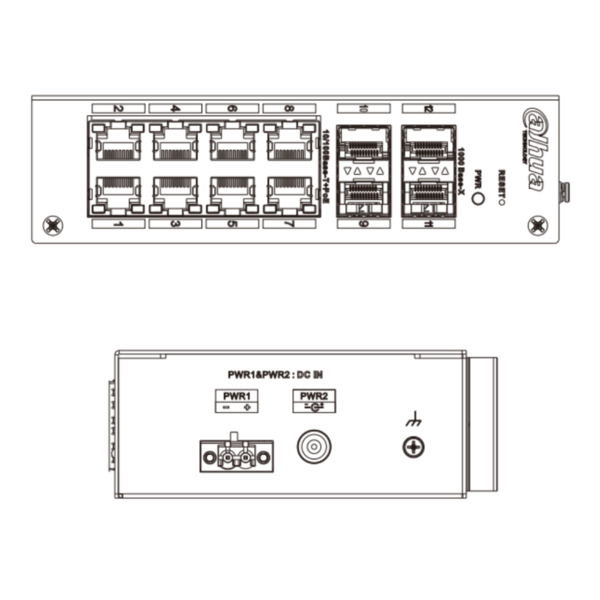 Dahua HS4412-8ET-96 Switch Hardened PoE 8 puertos 10/100 +4SFP Gigabit 96W Manejable Layer2 (4)