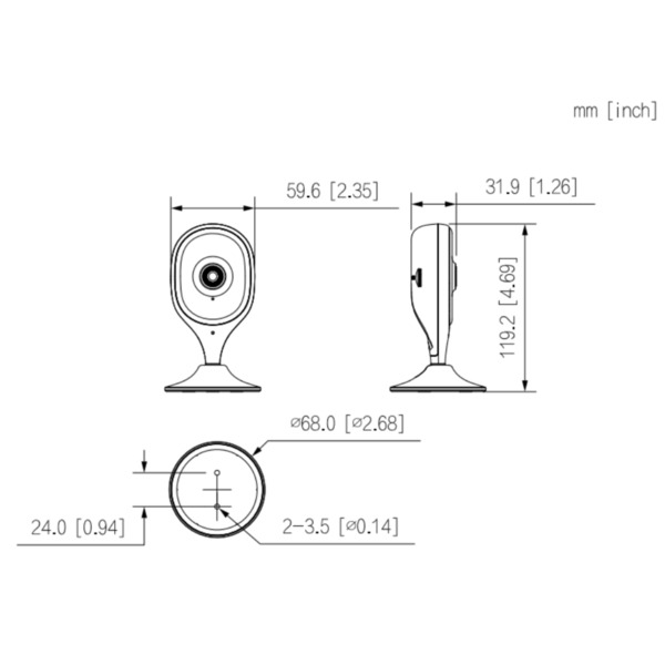 Dahua IPC-C5A Cubo IP H265 5M DN IR10m 2.8mm WiFi Audio SD 5V MIC (2)