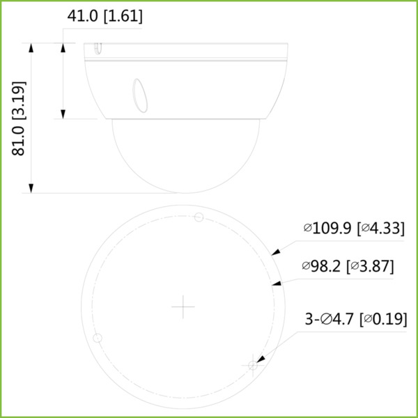 Dahua IPC-HDBW2231E-S-S2 Domo IP H265 2M DN WDR 3DNR Starlight IVS IR30m 2.8mm IK10 IP67 PoE SD (1)