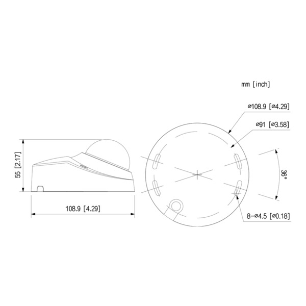Dahua IPC-HDBW2231F-AS-0360B-S2 Domo IP H265 2M DN SMART WDR Starlight IVS IR30m 3.6mm IK10 IP67 PoE SD MIC AUDIO E/S (1)