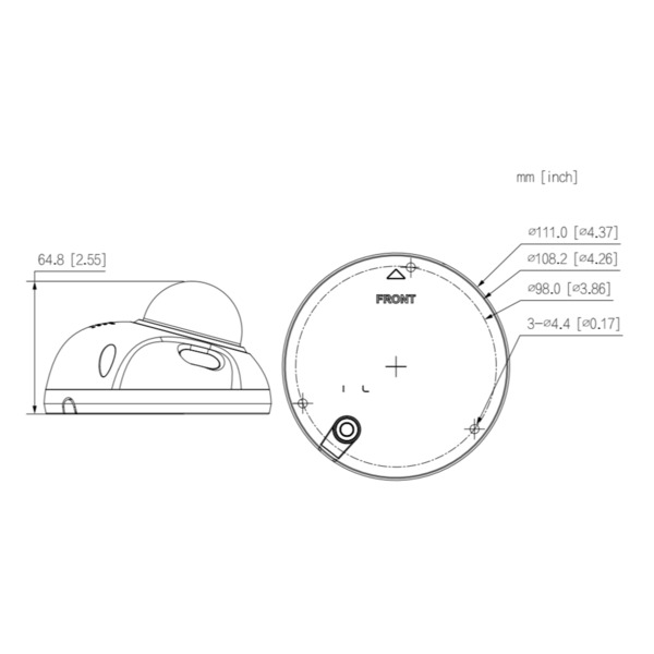 Dahua IPC-HDBW3241F-AS-0280B-S2 Domo IP H265 2M DN WDR Starlight IVS IR30m 2.8mm IK10 IP67 PoE SD MIC AUDIO E/S AI (1)