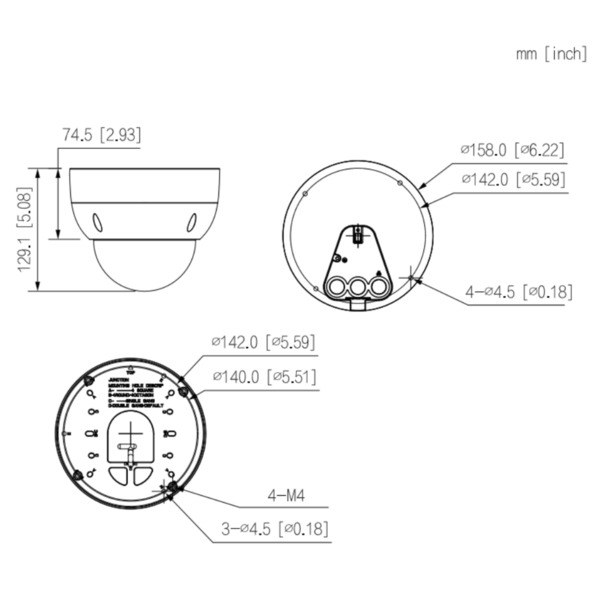 Dahua IPC-HDBW5442H-ZHE-S3 Domo IP H265 4M WDR140dB Deeplight IR40m 2.7-12VFM IK10 IP67 ePoE SD AUDIO E/S AI (1)