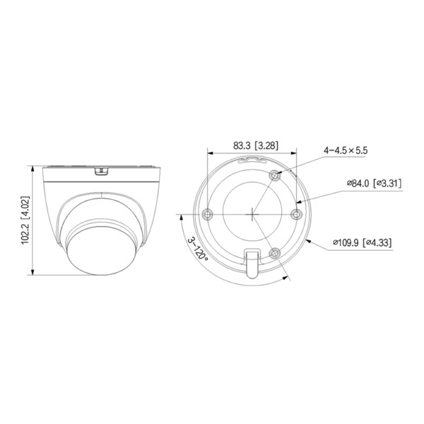 Dahua IPC-HDW1230DT-STW MiniDomo IP H265 2M DN SMART dWDR IR30m 2.8mm IP67 AUDIO MIC WiFi (3)