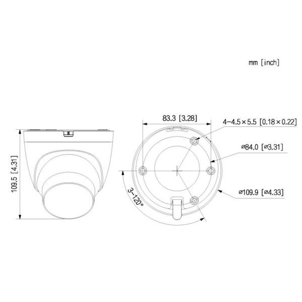 Dahua IPC-HDW21249T-S-IL-0280B MiniDomo IP 12M H265 WDR Iluminación Dual LED30m/IR30m 2.8mm IP67 PoE MIC AI (1)