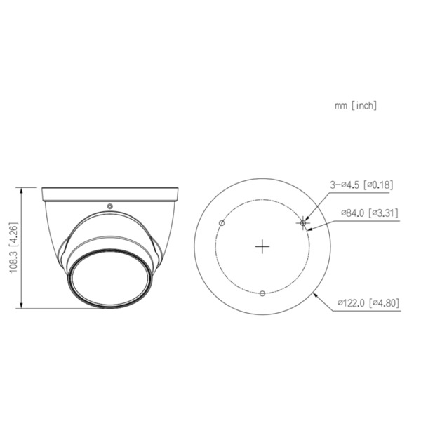 Dahua IPC-HDW2241T-ZS MiniDomo IP H265 2M DN WDR 3DNR Starlight IR40m 2.7-13.5VFM IP67 PoE SD MIC AI (1)