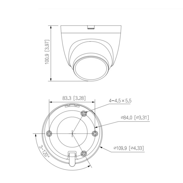 Dahua IPC-HDW2249T-S-IL MiniDomo IP 2M H265 FULL COLOR WDR IVS SMD Iluminación Dual LED30m/IR30m 2.8mm IP67 PoE MIC AI (1)