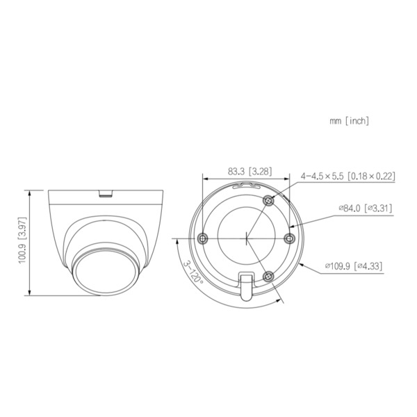 Dahua IPC-HDW2249T-S-LED-0280B MiniDomo IP H265 2M FULL COLOR WDR LED30m 2.8mm IP67 PoE SD MIC AI (2)