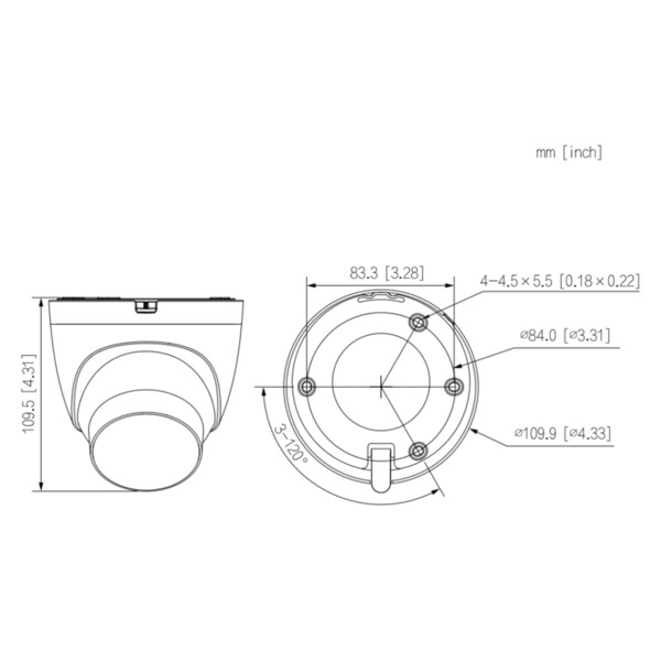 Dahua IPC-HDW2249T-S-LED-0280B-PRO MiniDomo IP WizColor PRO H265 2M WDR LED30m 2.8mm IP67 PoE SD MIC AI (1)