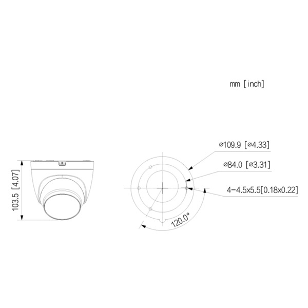 Dahua IPC-HDW2449T-S-PV-0280B MiniDomo IP 4M H265 FULL COLOR WDR Iluminación Dual LED30m/IR30m 2.8mm IP67 PoE MIC/Altavoz AI (1)