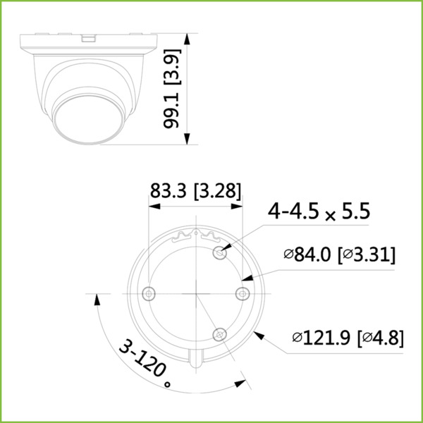 Dahua IPC-HDW3241TM-AS MiniDomo IP H265 AI 2M DN SMART WDR Starlight IVS SMD IR50m 2.8mm IP67 PoE SD MIC (1)