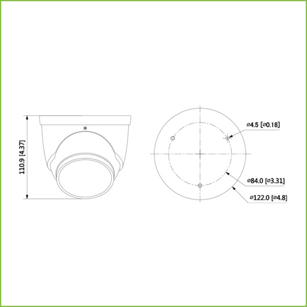 Dahua IPC-HDW3449H-AS-PV-S3 Domo IP TiOC 2.0 H265 4M WDR IVS SMD Iluminación Dual LED30m/IR30m 2.8mm IP67 PoE MIC AUDIO E/S AI (1)