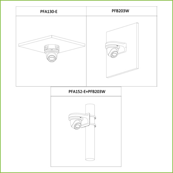 Dahua IPC-HDW3549TM-AS-LED-0280B MiniDomo IP H265 AI 5M FULL COLOR WDR IVS SMD LED30m 2.8mm IP67 PoE SD MIC (2)