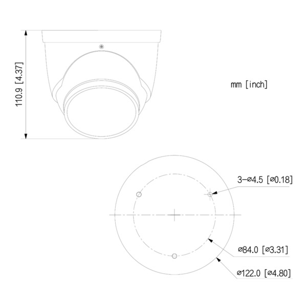 Dahua IPC-HDW5241H-ASE-PV MiniDomo IP H265 AI 2M DN SMART WDR Starlight Iluminación Dual LED50m/IR50m 2.8mm IP67 PoE SD AUDIO MI (2)