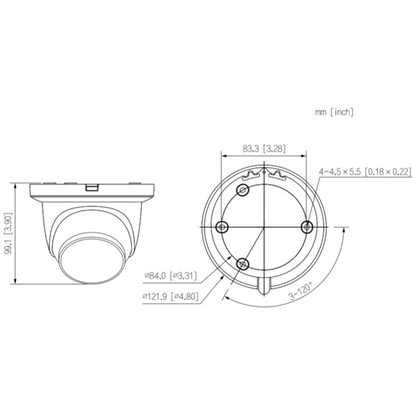 Dahua IPC-HDW5241TM-ASE-0280B-S3 MiniDomo IP H265 2M WDR Deeplight IR50m 2.8mm IP67 PoE SD MIC AUDIO E/S AI Quick-to-install (2)