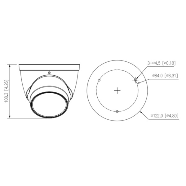 Dahua IPC-HDW5459T-ZE-IL MiniDomo IP 4M H265 FULL COLOR WDR140dB Iluminación Dual LED40m/IR50m 2.7-12mm IP67 ePoE MIC AI (1)