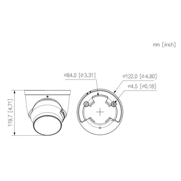 Dahua IPC-HDW5849H-ASE-LED-0280B-S2 MiniDomo IP H265 8M FULL COLOR WDR140dB 2LED50m 2.8mm IP67 ePoE AUDIO MIC E/S AI (1)