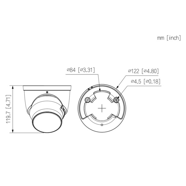 Dahua IPC-HDW5849H-ASE-LED MiniDomo IP H265 8M FULL COLOR 2.0 WDR140dB Starlight 2LED50m 2.8mm IP67 ePoE AUDIO MIC E/S AI (1)
