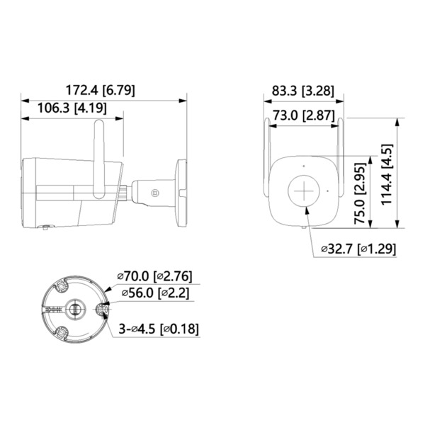 Dahua IPC-HFW1230DT-STW Tubular IP H265 2M DN dWDR 3DNR IR30m 3.6mm IP67 AUDIO MIC WiFi (2)