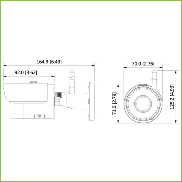 Dahua IPC-HFW1235S-W-0360B-S2 Tubular IP H265 2M DN dWDR 3DNR IR30m 3.6mm IP67 WiFi (1)