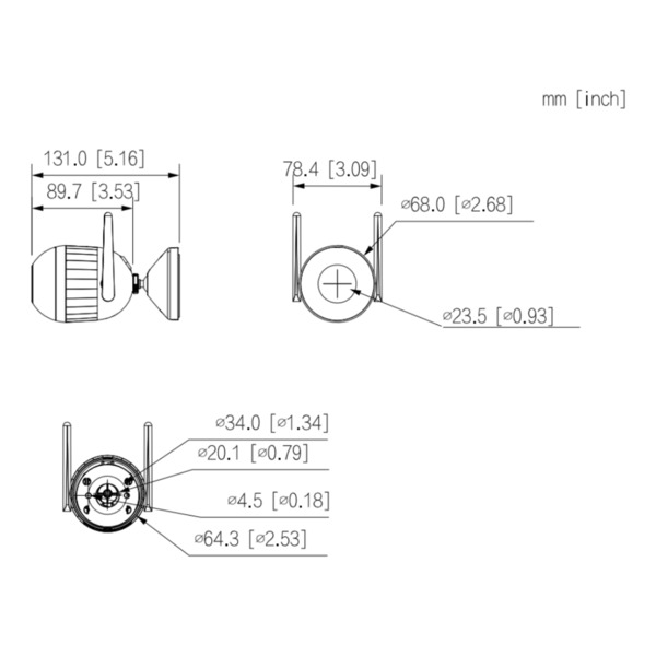 Dahua IPC-HFW1239DQ-LED-SAW-0280B F2C-LED - Tubular IP H265 2M FULL COLOR dWDR LED30m 2.8mm IP67 MIC WiFi AI (1)