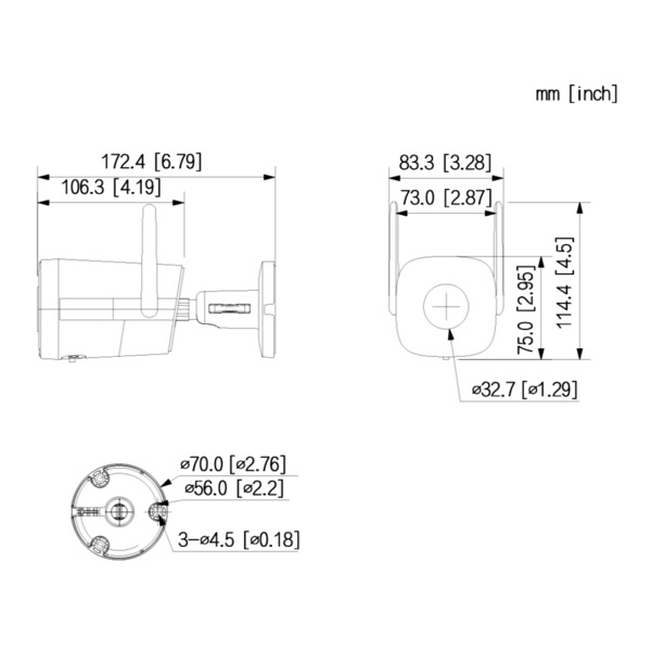 Dahua IPC-HFW1539DTK1-SW-PV-0280B Tubular IP H265 5M Iluminación Dual LED30m/IR30m 2.8mm IP67 MIC/Altavoz WiFi MIC AI (1)