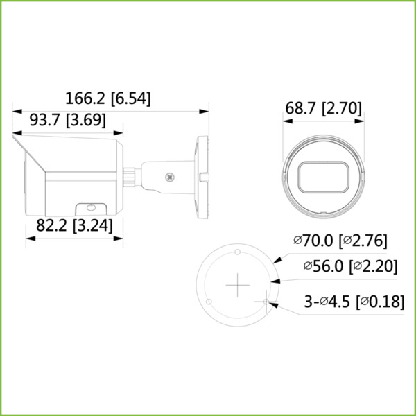 Dahua IPC-HFW2230S-S-S2 Tubular IP H265 2M DN dWDR Starlight IVS 3DNR IR30m 2.8mm IP67 PoE (1)