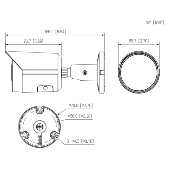 Dahua IPC-HFW2249S-S-IL Tubular IP 2M H265 FULL COLOR WDR IVS SMD Iluminación Dual LED30m/IR30m 2.8mm IP67 PoE MIC AI (2)