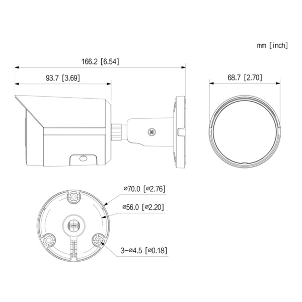 Dahua IPC-HFW2441S-S-0280B Tubular IP H265 4M WDR Starlight IR30m 2.8mm IP67 PoE MIC AI (1)