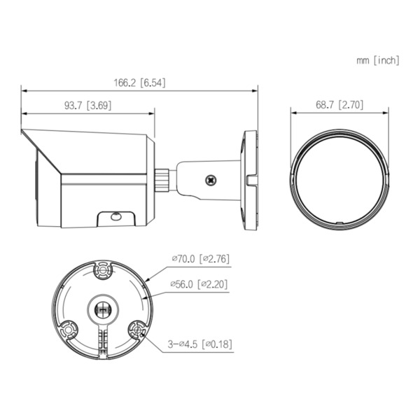 Dahua IPC-HFW2449S-S-LED-0360B Tubular IP 4M H265 FULL COLOR WDR LED30m 3.6mm IP67 PoE MIC AI (3)