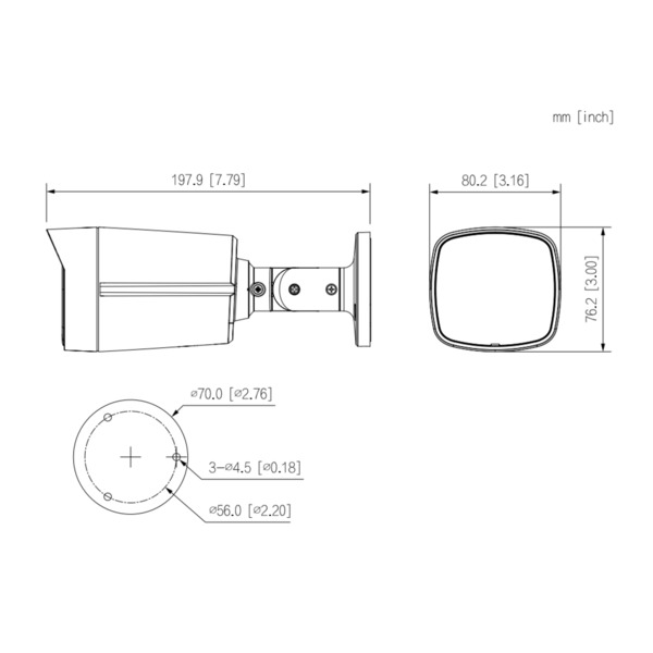 Dahua IPC-HFW2449TL-S-PV-0280B Tubular IP 4M H265 FULL COLOR WDR Iluminación Dual LED30m/IR30m 2.8mm IP67 PoE MIC/Altavoz AI (1)