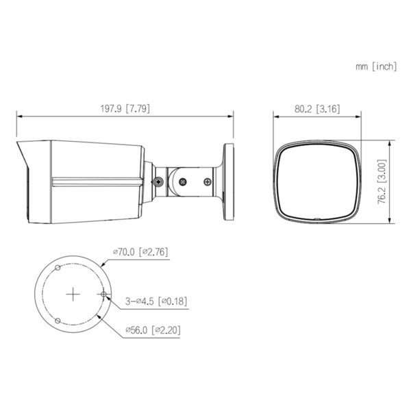 Dahua IPC-HFW2849TL-S-LED-0280B-PRO Tubular IP WizColor PRO H265 8M WDR LED50m 2.8mm IP67 PoE MIC AI (1)